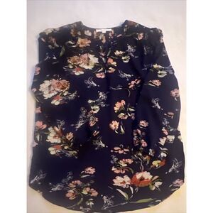 Stitch Fix Fun2Fun Long‎ Sleeve Floral Blouse Women's Size Small